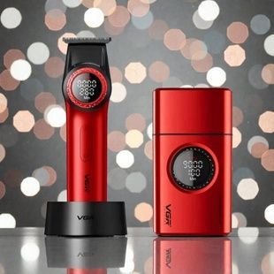 Комплект 2в1 триммер та шейвер VGR V-977 та V-377 RED Чорний з червоним
