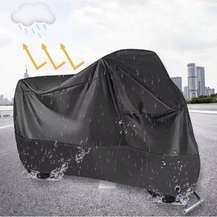 Чохол для мотоцикла вітрозахисний поліетиленовий круглий 130*230см L AND XL-1587 Чорний