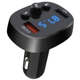 FM-модулятор + автомобільний зарядний пристрій XO BCC03 car charger 18W Bluetooth + QC3.0 Quick Charger Чорне