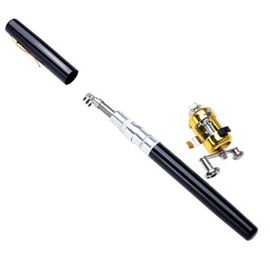 Складна міні вудка 97 см Fishing Rod In Pen Case Black