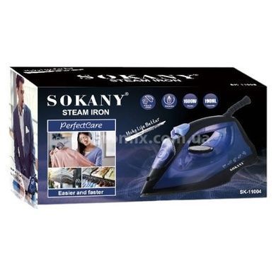 Праска провідна з керамічним покриттям 1600 Вт SOKANY SK-11004 Чорна з синім