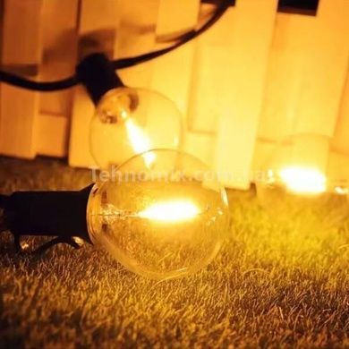 Гірлянда в ретро стилі вулична із сонячною панеллю 3м/10 LED НА-89 Чорна