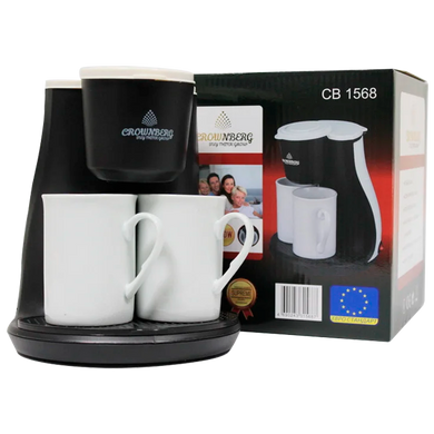 Кавоварка крапельна на дві чашки Crownberg CB 1568 500Вт