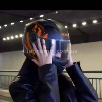 Шолом захисний універсальний 54-61см TS-91088 Чорний з оранжевим принтом