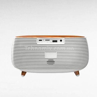 Колонка Bluetooth с часами и беспроводной зарядкой NSP-2312 Белая