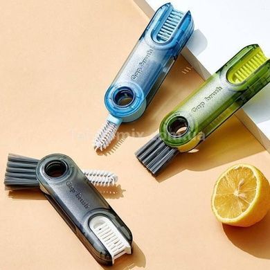 Щітка для чищення пляшок 3в1 U-подібна BRUSH Синя