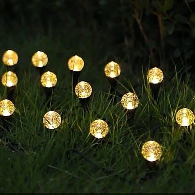 Светильник садовый декоративный Шары с пузырьками на солнечной панели garden light Теплый свет