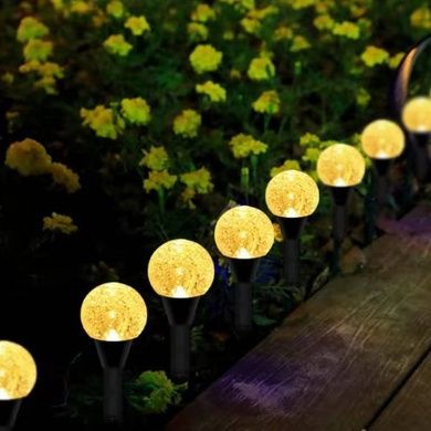 Светильник садовый декоративный Шары с пузырьками на солнечной панели garden light Теплый свет