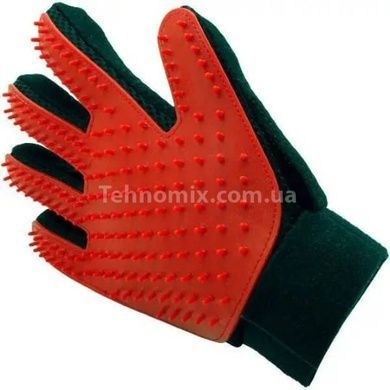 Перчатка для вычесывания шерсти с домашних животных PET GLOVES True Touch Красная