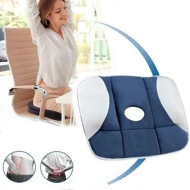 Подушка ортопедическая для спины и позвоночника гипоаллергенная Pure Posture Синяя