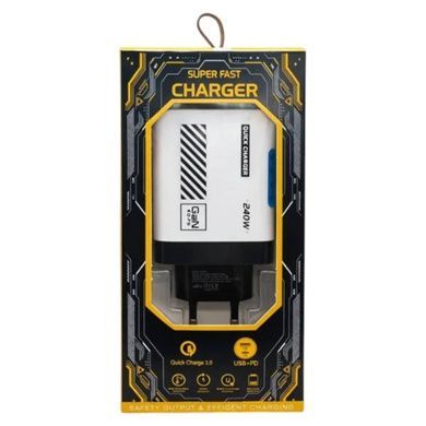 Зарядное устройство блок питания 240W 3*Type C, 2*Usb Белое