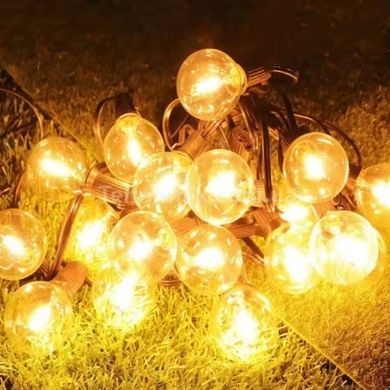 Гірлянда в ретро стилі вулична із сонячною панеллю 3м/10 LED НА-89 Чорна