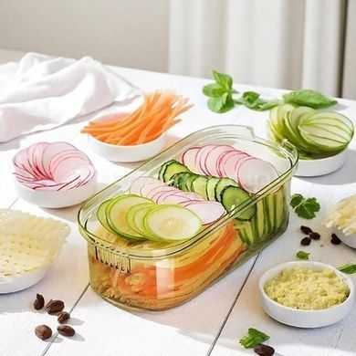 Ручна овочерізка слайсер із зручною ручкою 4в1 multifuncrion vegetable Cutter Зелена