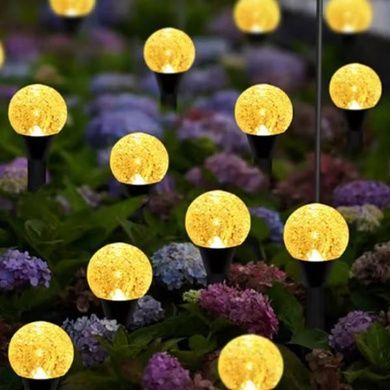 Светильник садовый декоративный Шары с пузырьками на солнечной панели garden light Теплый свет