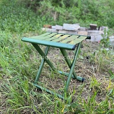 Розкладний табурет рибальський металевий Зелений