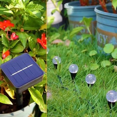 Светильник садовый декоративный Шары с пузырьками на солнечной панели garden light Теплый свет