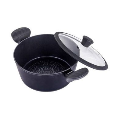 Каструля з алмазним антипригарним покриттям та кришкою EDENBERG EB-3488 6.7л Чорна