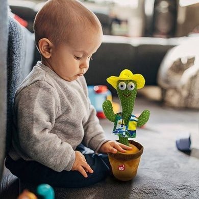Танцующий поющий кактус в одежде с подсветкой и функцией повторения