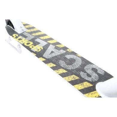 Самокат трюковый ⌀-100 мм до 100кг 49*11 *62см Scale Sports Extrem Белый с желтым