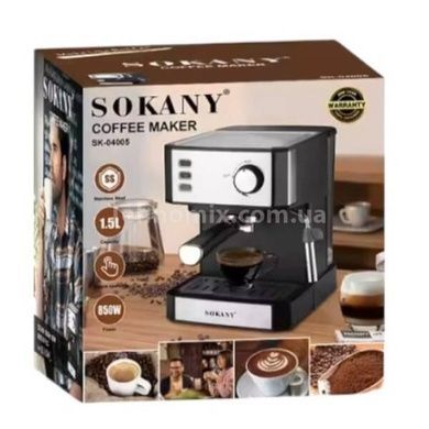 Кавомашина рожкова напівавтомат 1.5л 850Вт SOKANY SK-04005