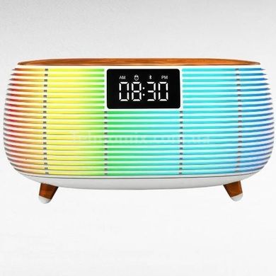 Колонка Bluetooth с часами и беспроводной зарядкой NSP-2312 Белая