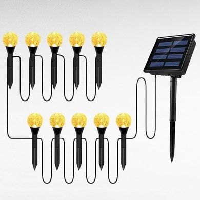 Светильник садовый декоративный Шары с пузырьками на солнечной панели garden light Теплый свет