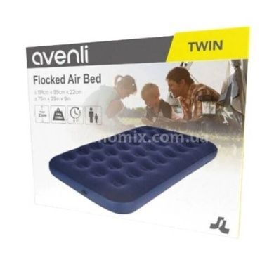 Матрац надувний з насосом Avenli Flocked Air Bed Twin 191*99*22см