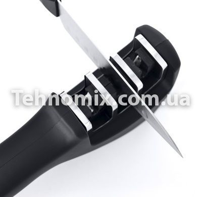 Точилка для ножей 3 в 1 Черная