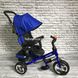 Детский трехколесный велосипед Best Trike 5588 CИНИЙ, родительская ручка и звонок