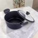 Каструля з алмазним антипригарним покриттям та кришкою EDENBERG EB-3488 6.7л Чорна