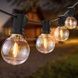 Гірлянда в ретро стилі вулична із сонячною панеллю 3м/10 LED НА-89 Чорна