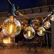 Гірлянда в ретро стилі вулична із сонячною панеллю 7.6м/25 LED НА-90 Чорна