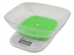Весы кухонные электронные Domotec ACS 125 (до 7 кг) со съемной чашей Зеленые