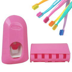 Дозатор для зубної пасти Toothpaste Dispenser Рожевий