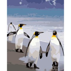 Картина по номерам Strateg ПРЕМИУМ Пингвины размером 40х50 см (GS696)