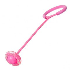 Скакалка на одну ногу зі роликом, що світиться (нейроскакалка) Sunroz з LED Рожева