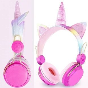 Беспроводные наушники Единорог Wireless headSet Unicorn AH-808 Розовые
