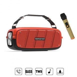 Колонка Bluetooth HOPESTAR A20 PRO + мікрофон Помаранчева