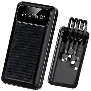 Power bank з дисплеєм та кабелями 30000мАh King Power KP-37 Чорний
