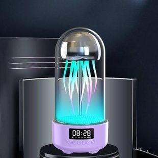 Колонка з підсвічуванням та годинником Медуза bluetooth 240x110 мм Фіолетова