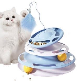 Іграшка для котів Башточка з м'ячиками Блакитна