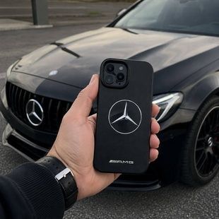 Чохол Brand's Car soft-touch+metal logo iPhone 12 Mercedes-Benz