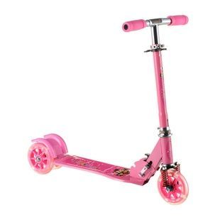 Детский Самокат Scooter 997 , Складной Руль, Колёса Светятся Розовый Маша и медведь