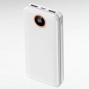 Power Bank 20 000mA 2 роз'єми USB, мікро USB, TYPE-C Білий