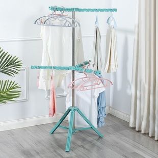 Сушарка для одягу для підлоги кругова FOLDING COAT HANGER Блакитна