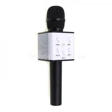 Портативный беспроводной микрофон караоке q7 черный + чехол