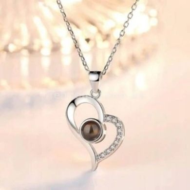 Кулон I Love You на 100 языках Серебро