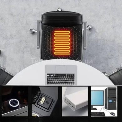 Коврик с подогревом для ног usb 45*45см Черный