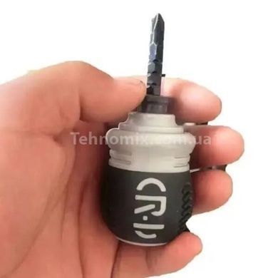 Отвертка храповая телескопическая со сменными насадками TOOLS 13 Черная с серым