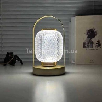 Ночник настольный металлический на батарейках LED D24 Gold